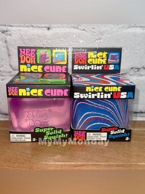 NeeDoh Nice Cube Swirl USA Squishy Bundle